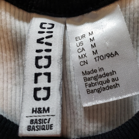 H&M Size M Cropped High Neck Tank with Black Bias - Picture 2 of 6
